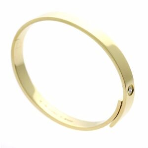 Cartier Anniversary Yellow Gold Diamond Bangle Sz 16