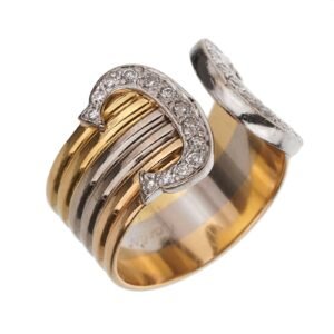 Cartier C De Cartier Diamond Vintage 18k Yellow Gold Ring