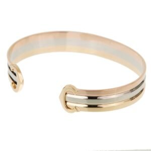 Cartier C De Cartier White Yellow Rose Gold Cuff Bracelet