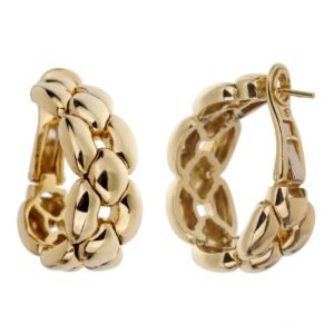 Cartier Chain Link Yellow Gold Hoop Drop Earrings