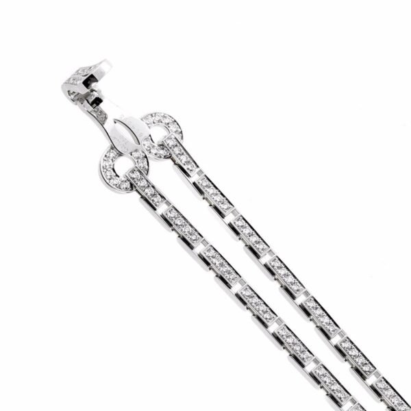 Cartier Diamond Double Row Agrafe Gold Bracelet - Image 3