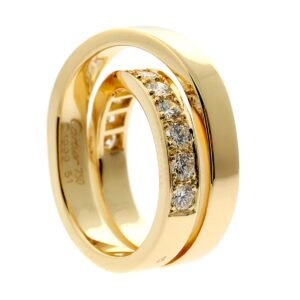 Cartier Diamond Gold Crossover Ring