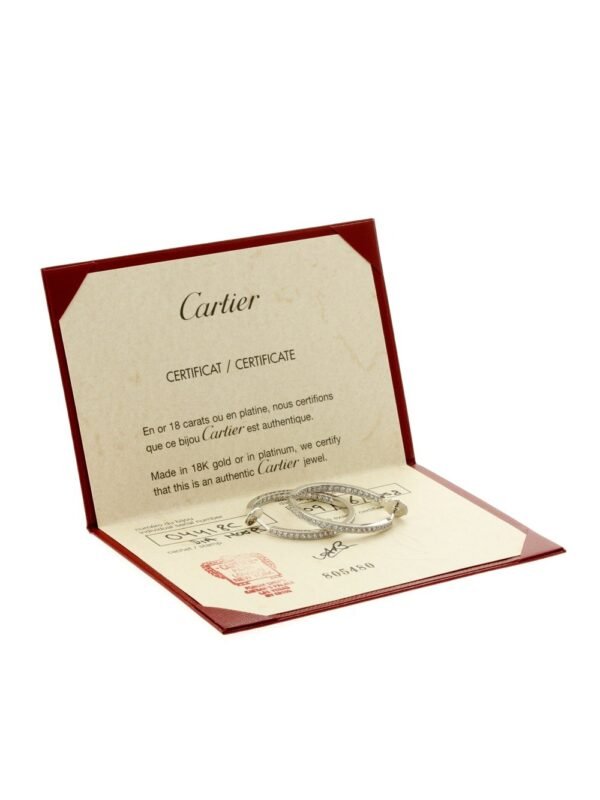 Cartier Diamond Gold Hoop Earrings - Image 2