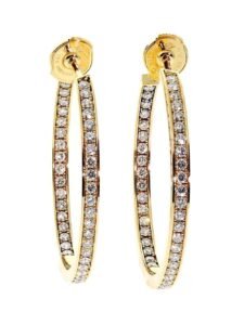 Cartier Diamond Gold Hoop Earrings