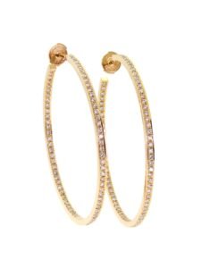 Cartier Diamond Gold Hoop Large Ea