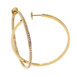 Cartier Diamond Gold Hoop Large Earrings