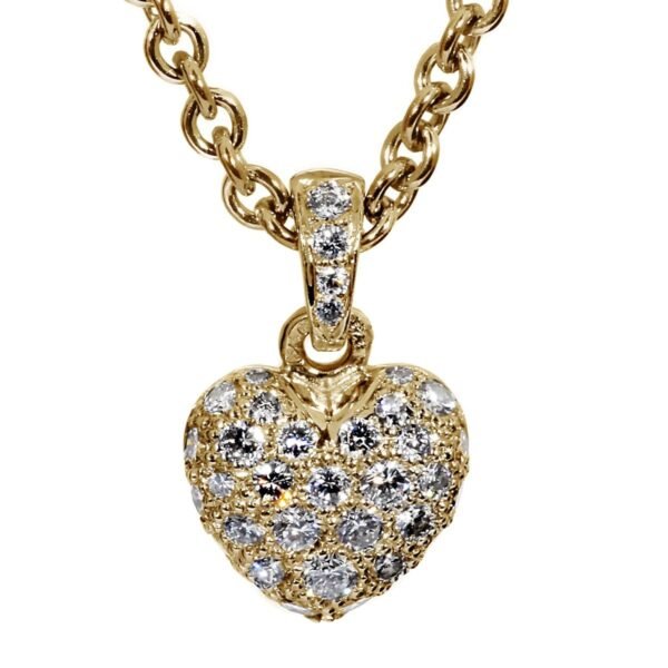 Cartier Diamond Heart Gold Necklac