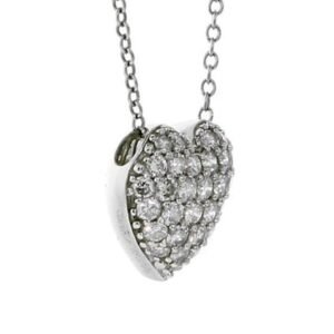 Cartier Diamond Heart Platinum Necklace