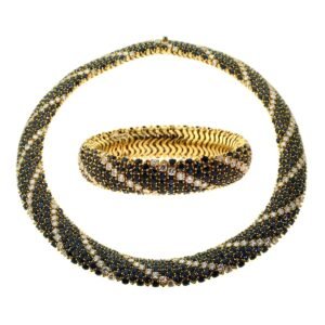 Cartier Diamond Sapphire Yellow Gold Suite