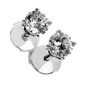 Cartier Diamond Stud Platinum Earrings