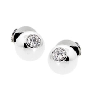 Cartier Diamond Stud White Gold Earrings