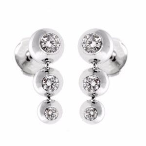 Cartier Diamond White Gold Drop Earrings