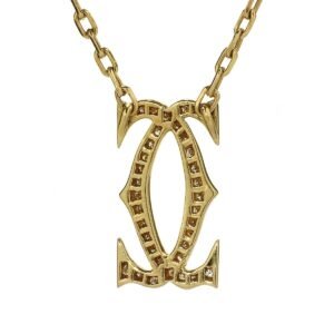 Cartier Double C Diamond Gold Necklace