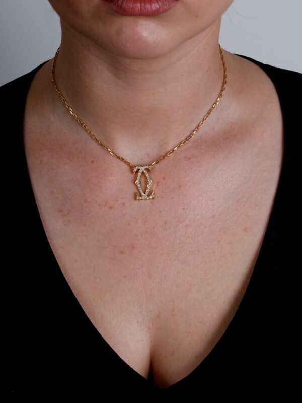 Cartier Double C Diamond Gold Necklace - Image 4