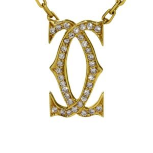 Cartier Double C Diamond Gold Necklace