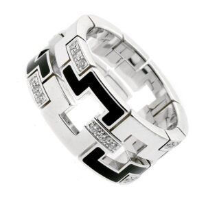 Buy Cartier Enamel and Diamond Ring in White Gold