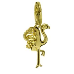 Cartier Flamingo Diamond Gold Charm Pendant