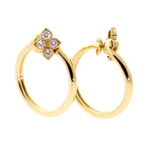 Cartier Flower Diamond Gold Earrin