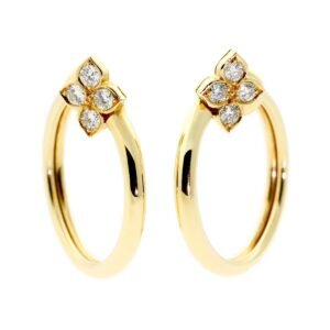 Cartier Flower Diamond Gold Earrings