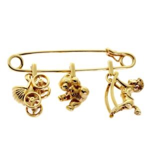 Cartier Gold Safety Pin Gold Brooc