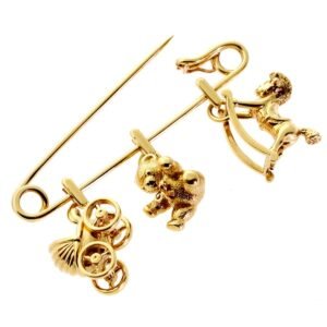 Cartier Gold Safety Pin Gold Brooch