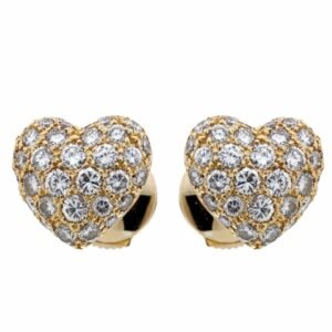 Cartier Heart Diamond Gold Earring