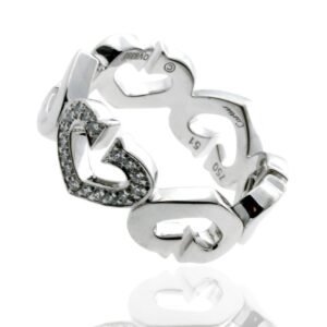 Cartier Heart Diamond Ring C Heart of Cartier 18k White Gold