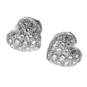 Cartier Heart Diamond White Gold Earrings