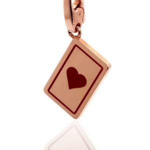 Cartier Heart Playing Card Charm Rose Gold Pendant