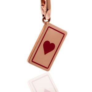 Cartier Heart Playing Card Charm Rose Gold Pendant