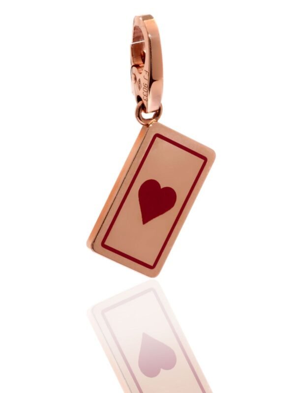 Cartier Heart Playing Card Charm Rose Gold Pendant - Image 2