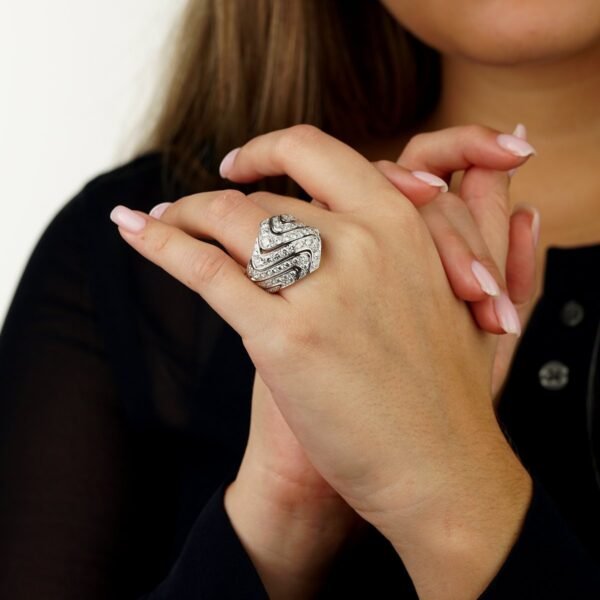 Cartier High Jewelry Pave Diamond Cocktail White Gold Ring - Image 5