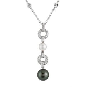 Cartier Himalia Pearl Diamond Drop White Gold Necklace