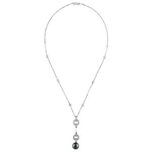 Cartier Himalia Pearl Diamond Drop White Gold Necklace