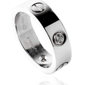 Cartier Love 3 Diamond White Gold Ring