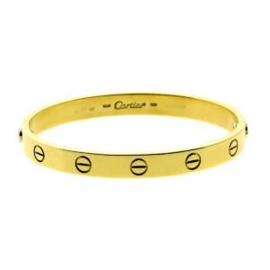 Cartier Love Bangle Bracelet 18k Yellow Gold Sz 16