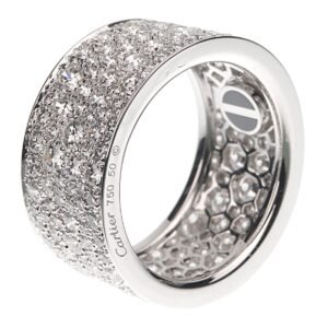 Cartier Love Ceramic Pave Diamond White Gold Ring