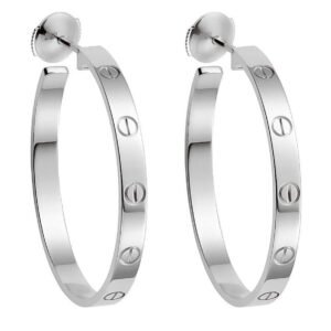 Cartier Love Large White Gold Earrings