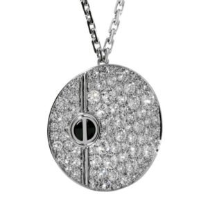 Cartier Love Pave Diamond White Gold Necklace