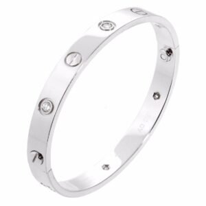 Cartier Love White Gold Diamond Bangle Bracelet