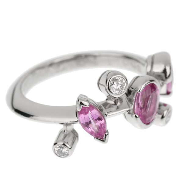 Cartier Meli Melo Pink Sapphire Diamond Platinum Ring - Image 2