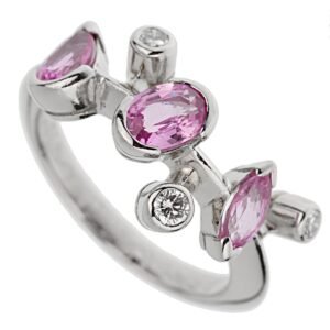 Cartier Meli Melo Pink Sapphire Diamond Platinum Ring