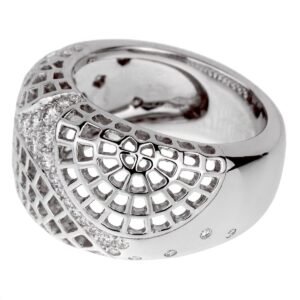 Cartier Nouvelle Vague Diamond White Gold Ring Sz 7