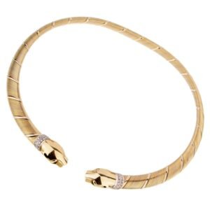 Cartier Panthere 18k Tri Color Gold Diamond Choker Necklace