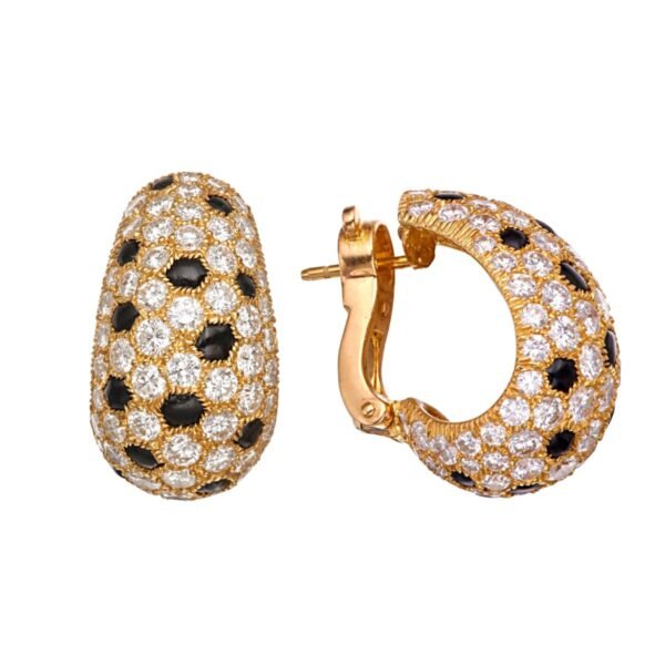 Cartier Panthere Hoop Vintage French Diamond Hoop Earrings - Image 2