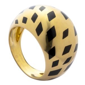 Cartier Panthere Vintage Bombe Cocktail Yellow Gold Ring Sz 6