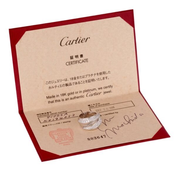 Cartier Panthere White Gold Diamond Cocktail Ring Sz 6 1/4 - Image 3