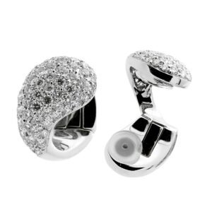 Cartier Pave Diamond White Gold Huggie Earrings