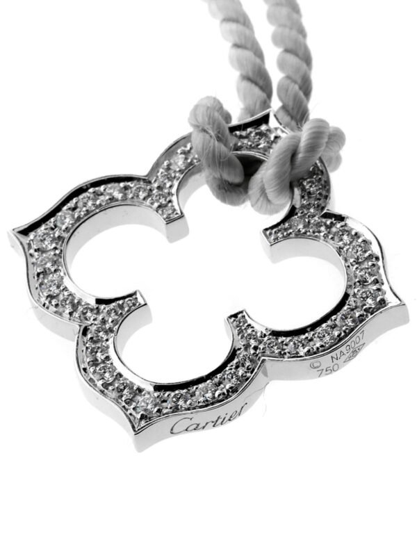 Cartier Quatrefoil Diamond White Gold Necklace - Image 2