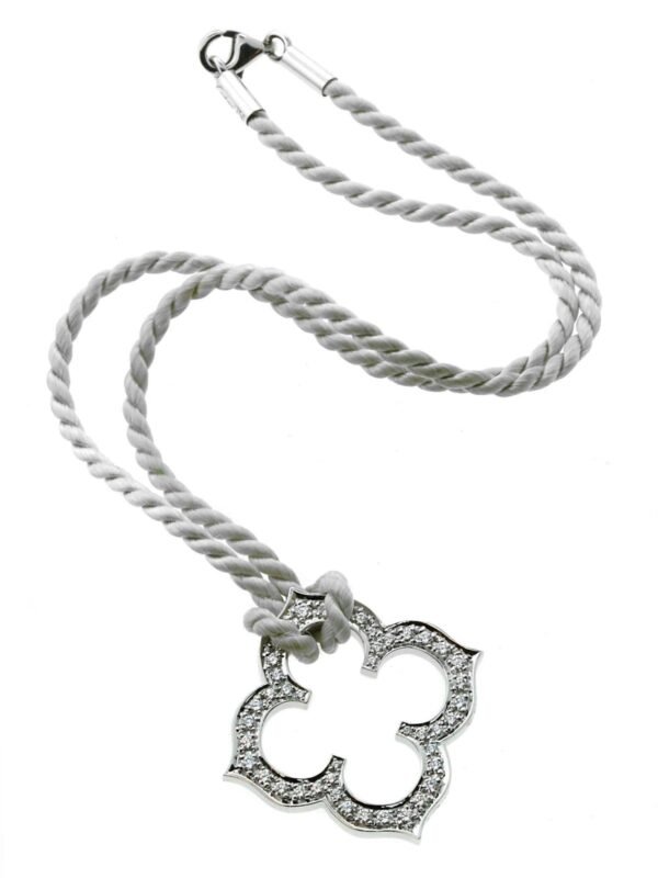 Cartier Quatrefoil Diamond White Gold Necklace - Image 3